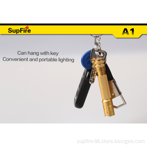 Golden mini XPE 80lumens LED keychains flashlight SupFire A1